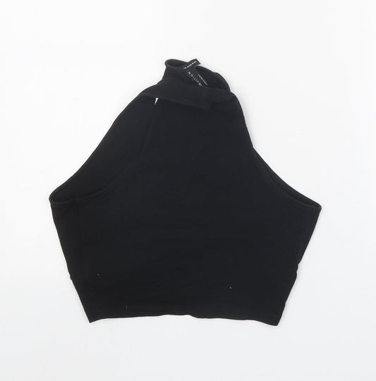 ASOS Womens Black Polyester Cropped Tank Size 10 V-Neck