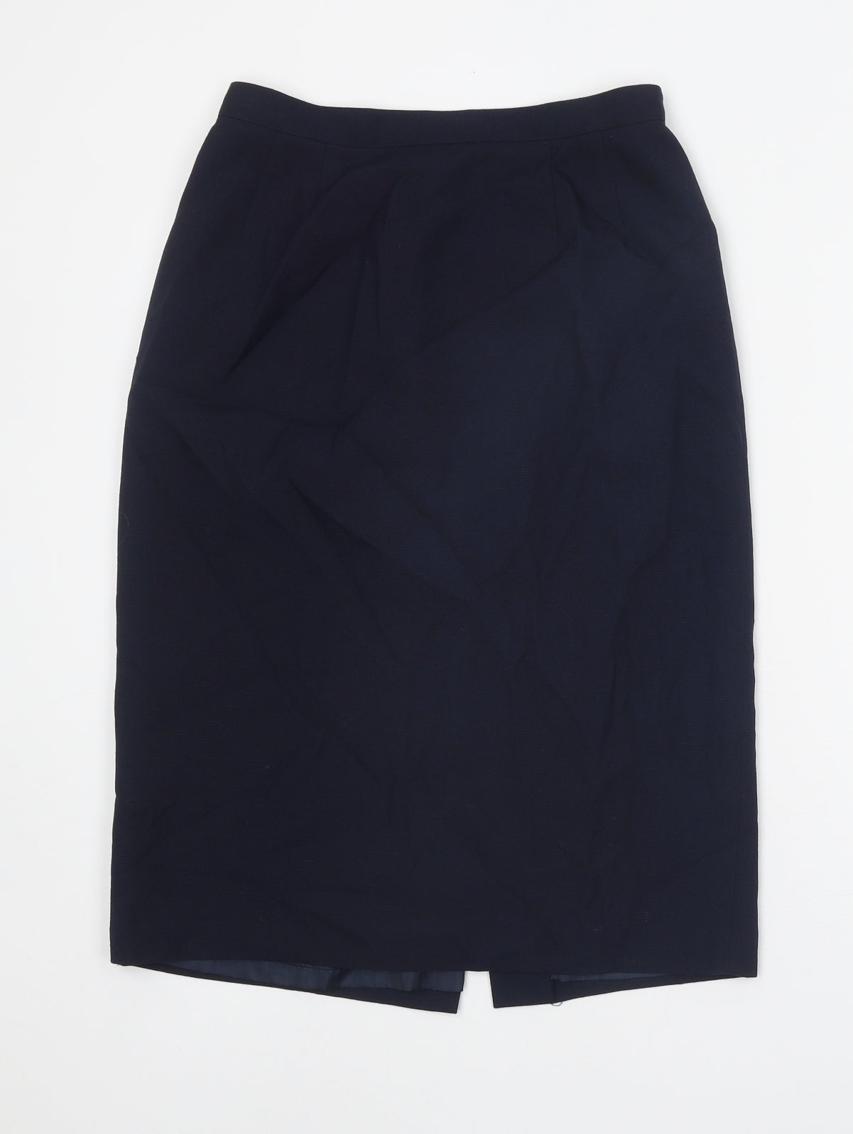 Preworn Womens Blue Polyester Straight & Pencil Skirt Size 8 Zip