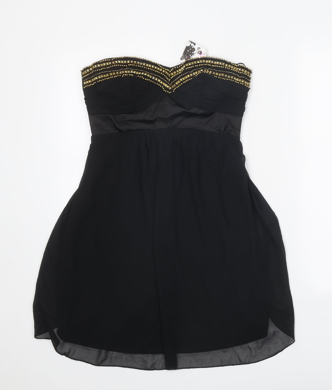 Elise Ryan Womens Black Cotton Bodycon Size 10 Sweetheart Pullover