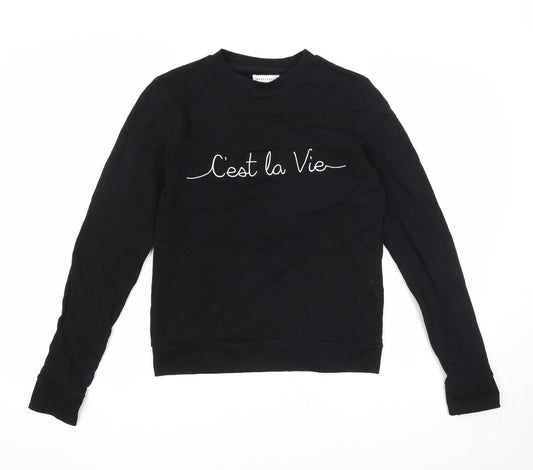 Warehouse Womens Black Cotton Pullover Sweatshirt Size XS Pullover - C'est La Vie