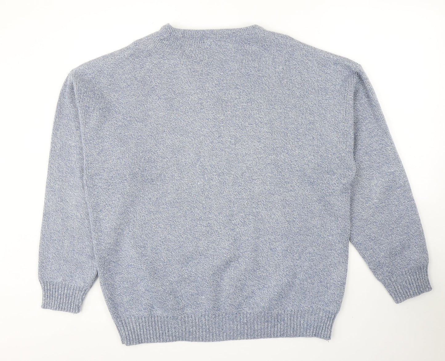 Bannockburn Mens Blue V-Neck Argyle/Diamond Acrylic Pullover Jumper Size 2XL Long Sleeve