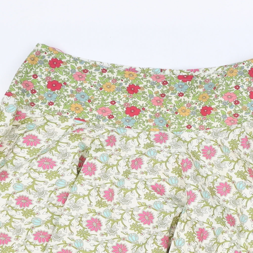 Preworn Womens Multicoloured Floral Polyester Swing Skirt Size 23 in Zip