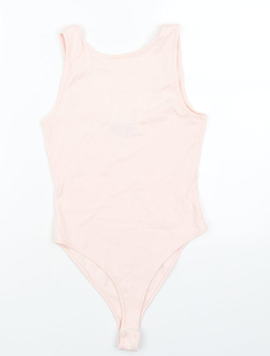 New Look Womens Pink Cotton Playsuit One-Piece Size 10 Snap