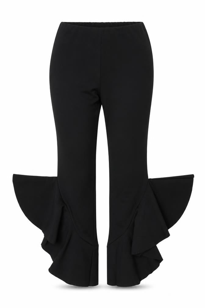 Style Wise Womens Black Polyester Trousers Size 10 L30 in Regular