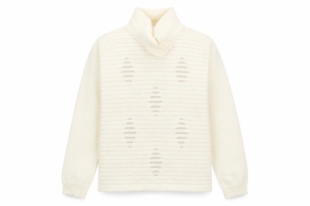 Meco Womens White V-Neck Argyle/Diamond Acrylic Pullover Jumper Size 12