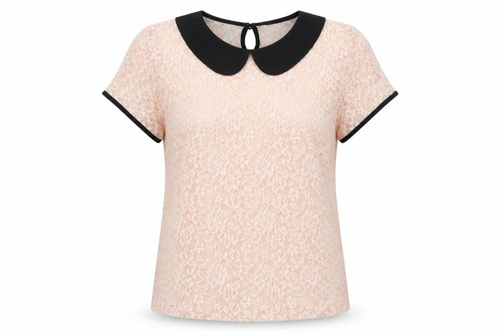 Allegra K Womens Pink Polyester Basic Blouse Size L Collared