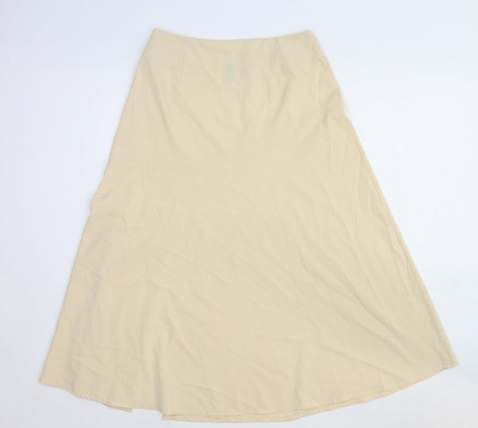 Emery Rose Womens Beige Cotton Swing Skirt Size S Zip