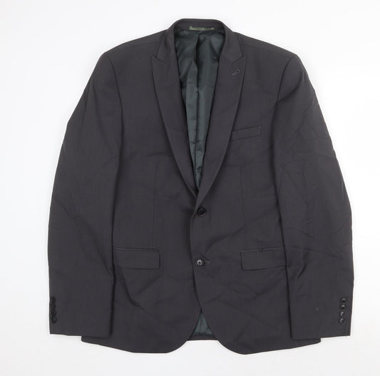 NEXT Mens Grey Polyester Jacket Suit Jacket Size 42 Regular