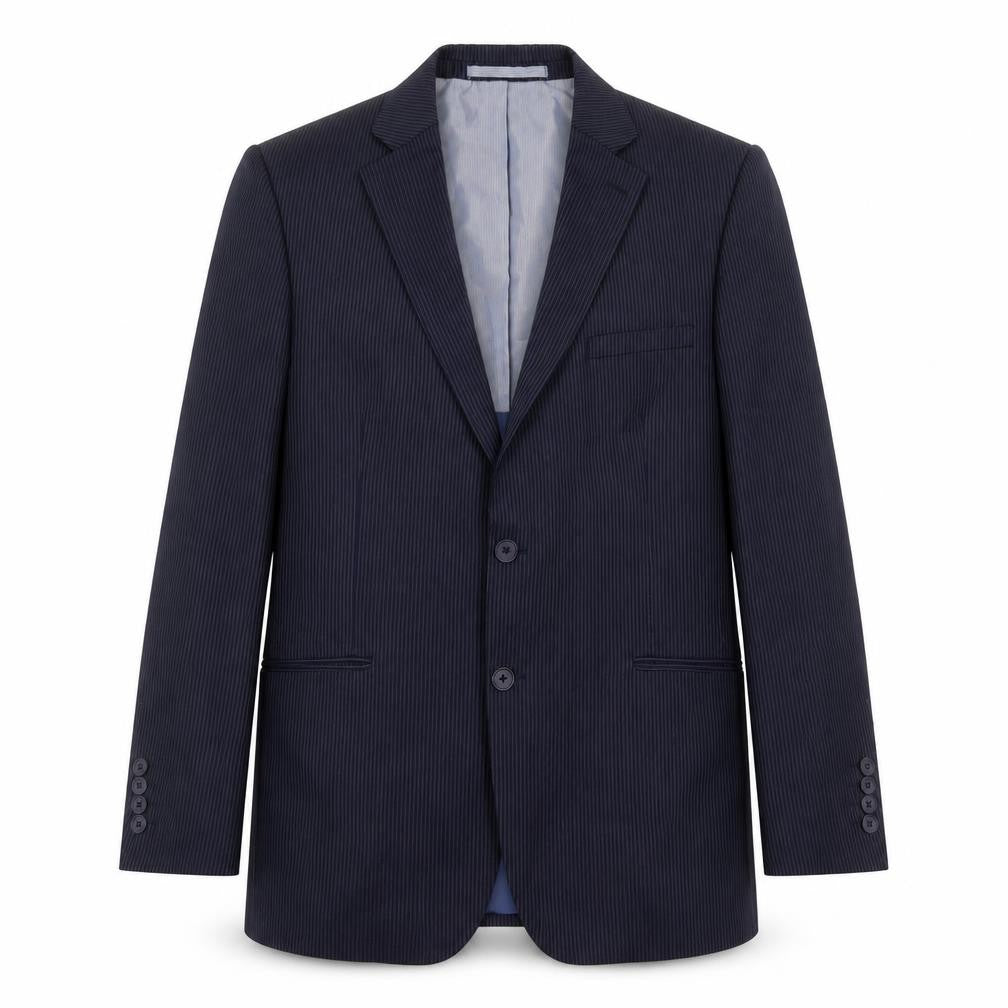 Marks and Spencer Mens Blue Striped Wool Jacket Suit Jacket Size 42 Regular