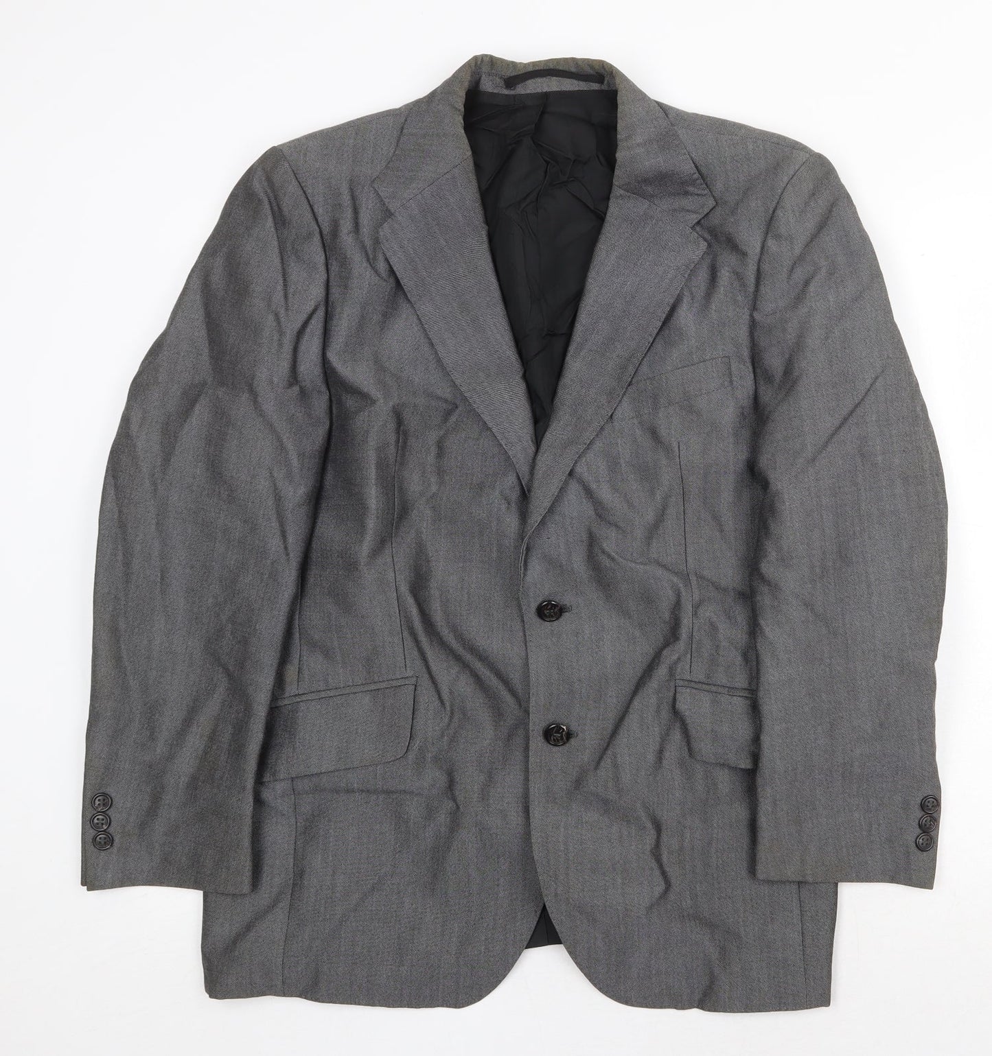 Trevira Mens Grey Wool Jacket Suit Jacket Size 36 Regular