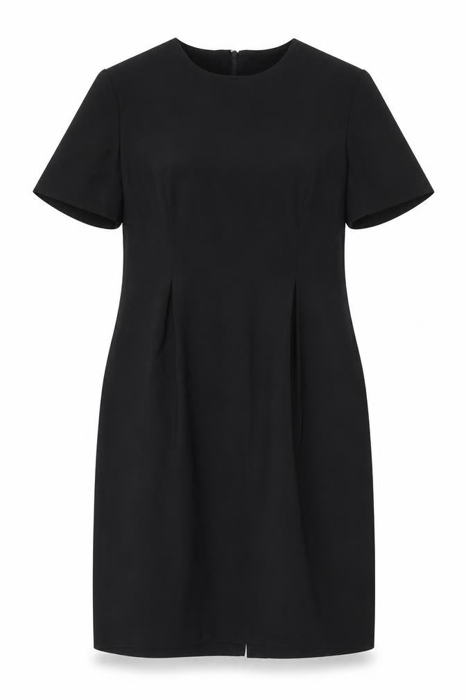 Leslie Fay Womens Black Polyester A-Line Size 12 Round Neck Zip