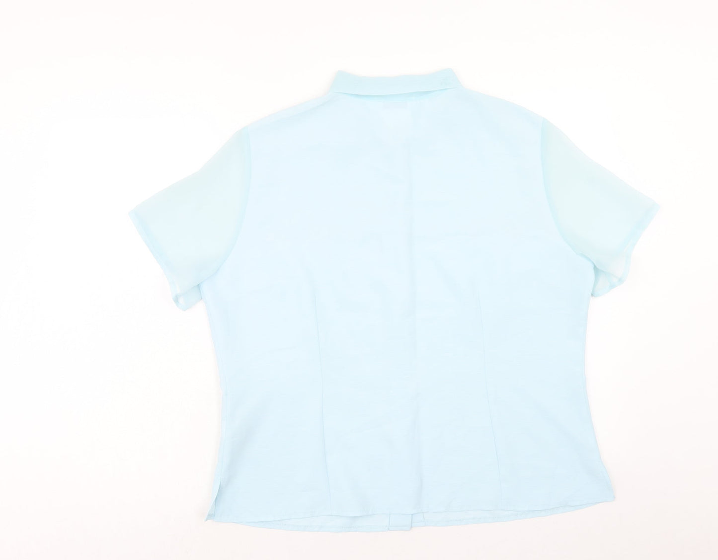 Berkertex Womens Blue Polyester Basic Button-Up Size 18 Collared