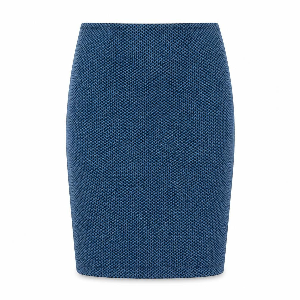 Essentials Collection Womens Blue Geometric Polyester Straight & Pencil Skirt Size M