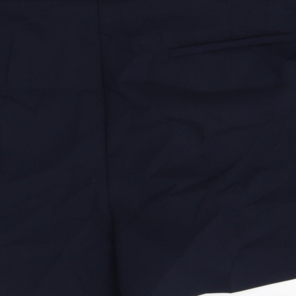 Marks and Spencer Womens Blue Polyester Hot Pants Shorts Size 24 Regular Zip