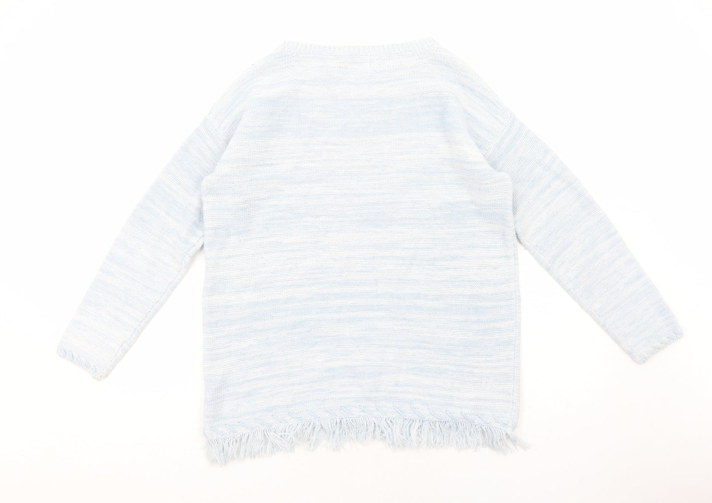 Marks and Spencer Womens Blue Round Neck Cotton Pullover Jumper Size 12