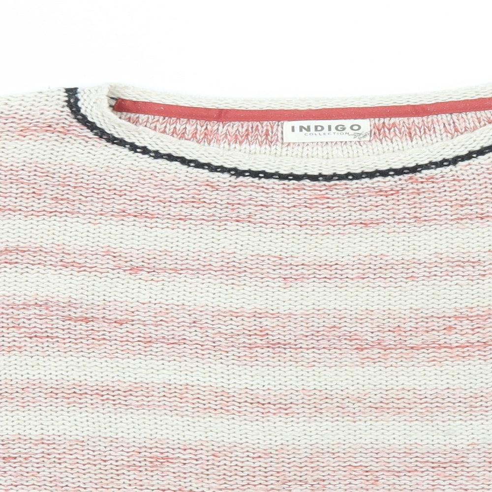 Marks and Spencer Womens Red Round Neck Geometric Acrylic Pullover Jumper Size 12
