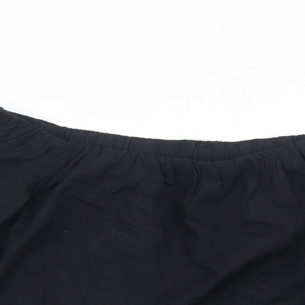 ASOS Womens Black Cotton Cropped Blouse Size 10 Off the Shoulder - Bardot