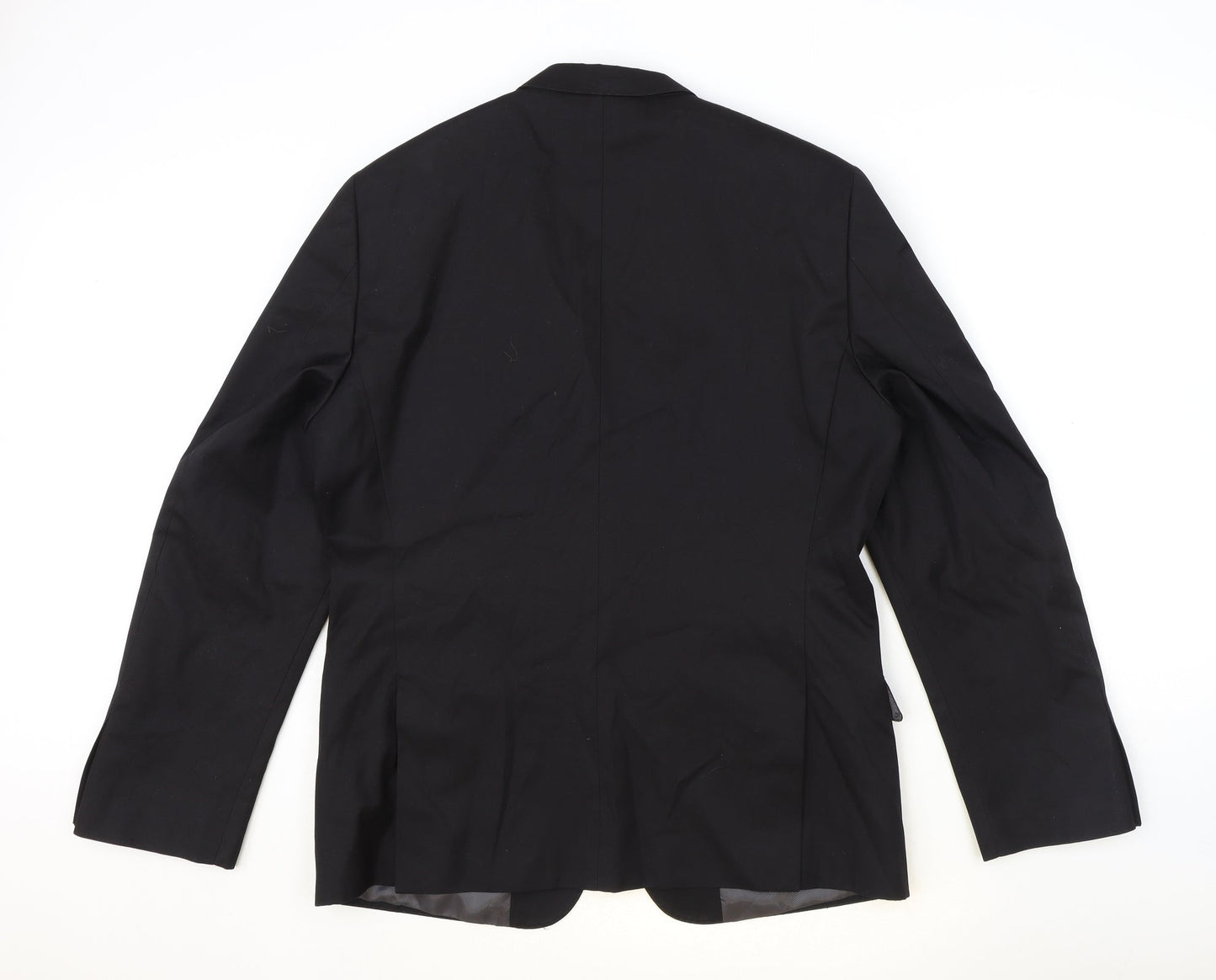 H&M Mens Black Polyester Jacket Suit Jacket Size 42 Regular