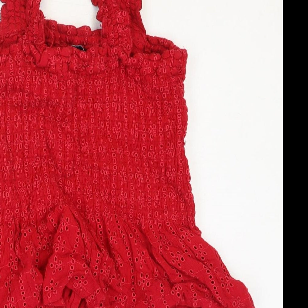 Hollister Womens Red Viscose Basic Tank Size S Square Neck - Drop hem