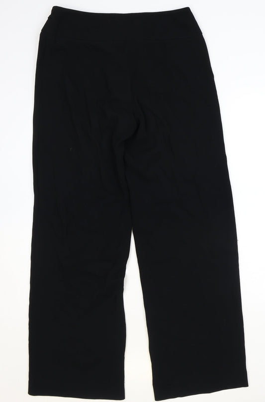Coast Womens Black Polyester Trousers Size 12 Regular Snap