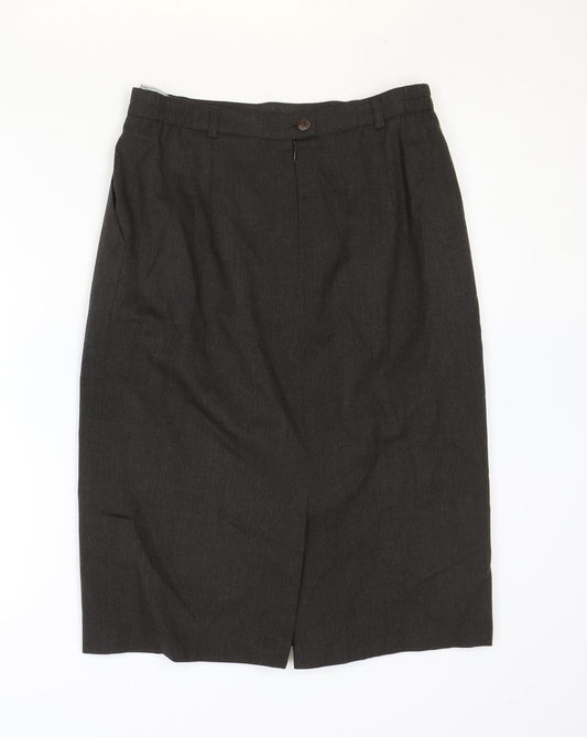 Hucke Womens Brown Wool Straight & Pencil Skirt Size 12 Zip