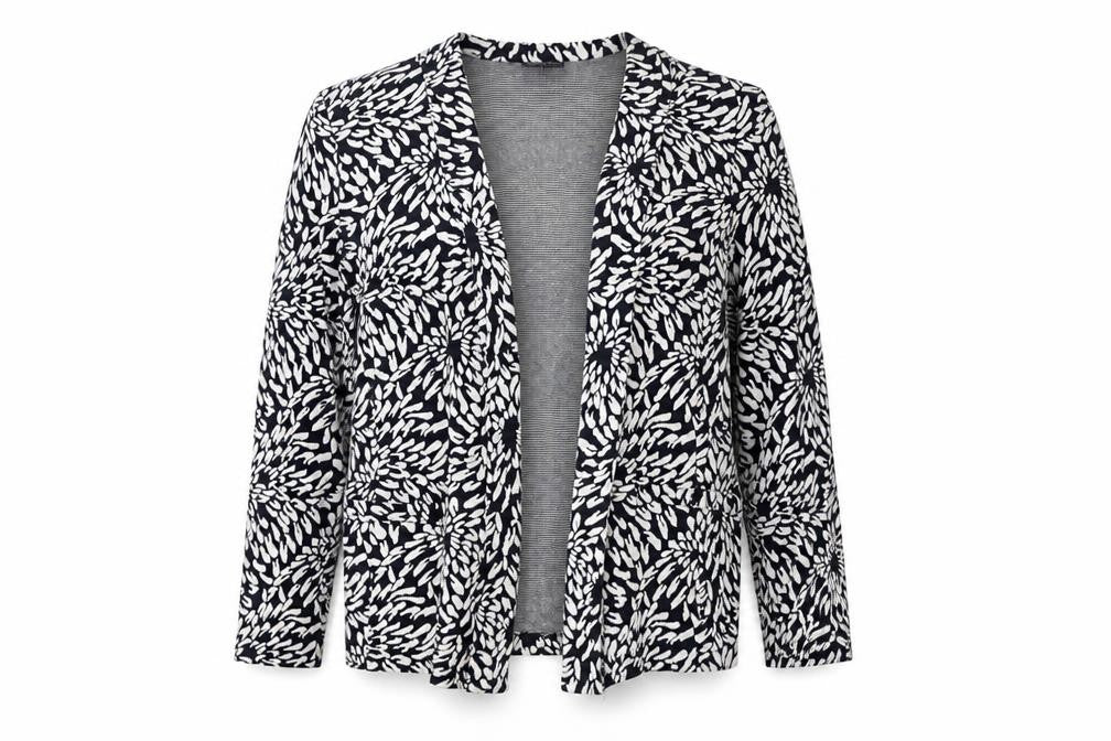 Marks and Spencer Womens Blue Floral Polyester Jacket Blazer Size 12