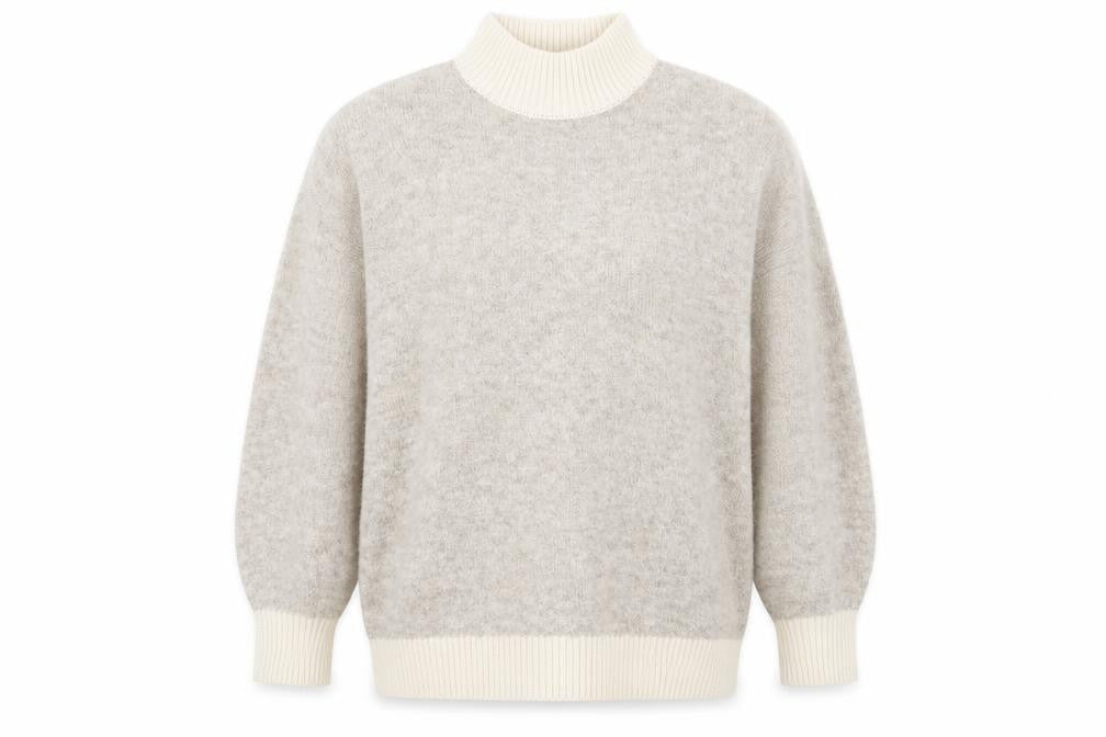 Marks & Spencer Womens Brown Mock Neck Acrylic Pullover Jumper Size L