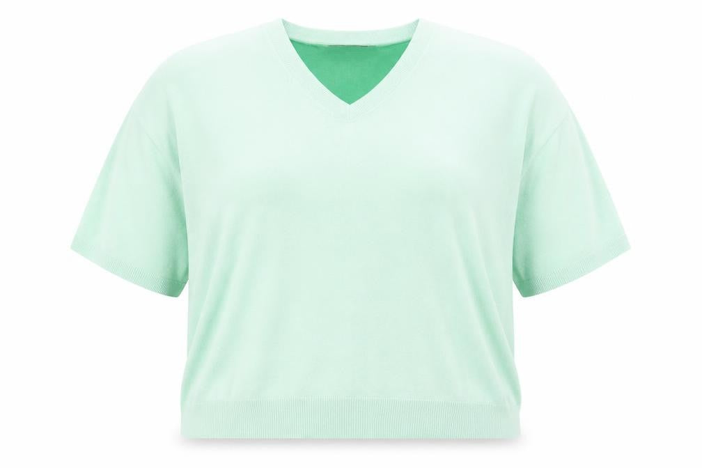 Marks and Spencer Womens Green V-Neck Viscose Pullover Jumper Size 22 Pullover