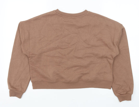 Miss Selfridge Womens Brown Cotton Pullover Sweatshirt Size S Pullover