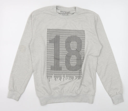 Bold Street Mens Grey Cotton Pullover Sweatshirt Size M