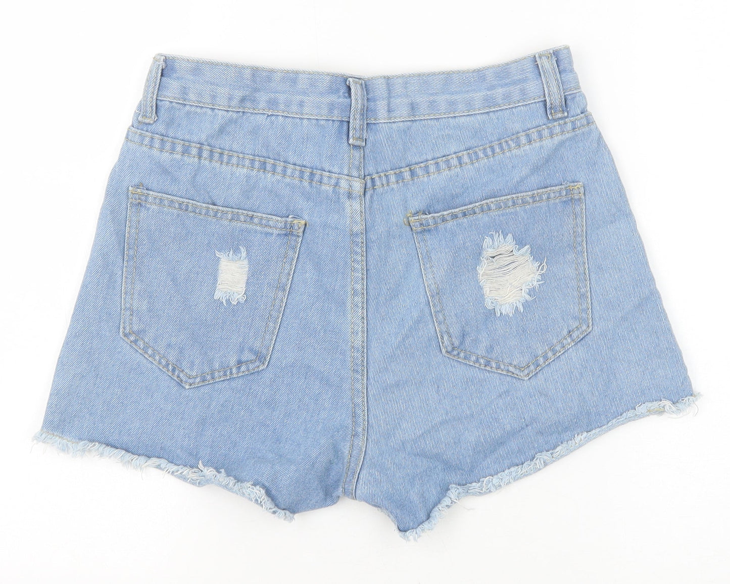 Preworn Womens Blue Cotton Cut-Off Shorts Size XS Regular Zip