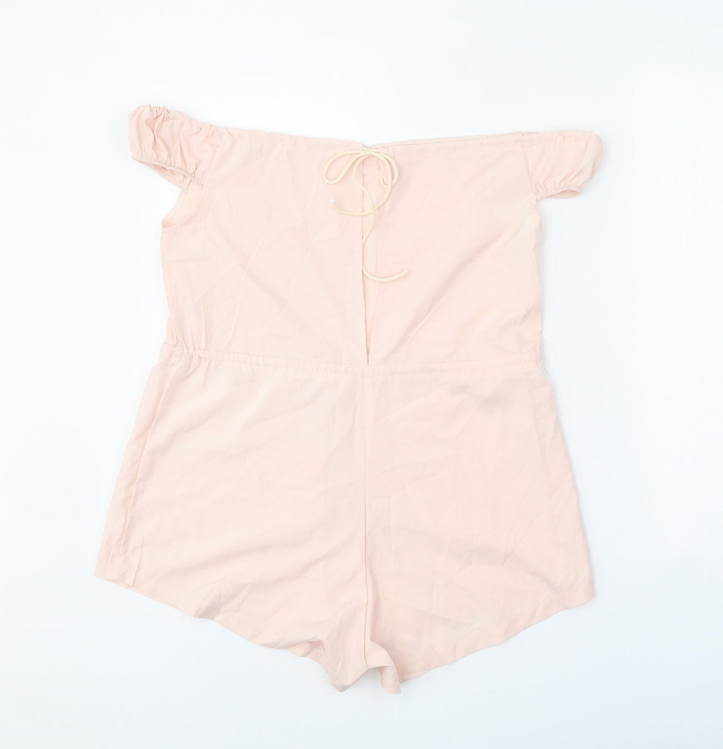 Preworn Womens Pink Polyester Playsuit One-Piece Size M Tie