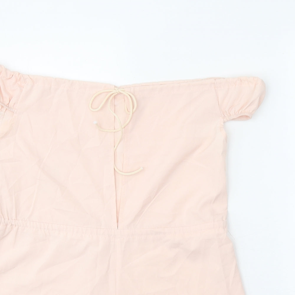 Preworn Womens Pink Polyester Playsuit One-Piece Size M Tie