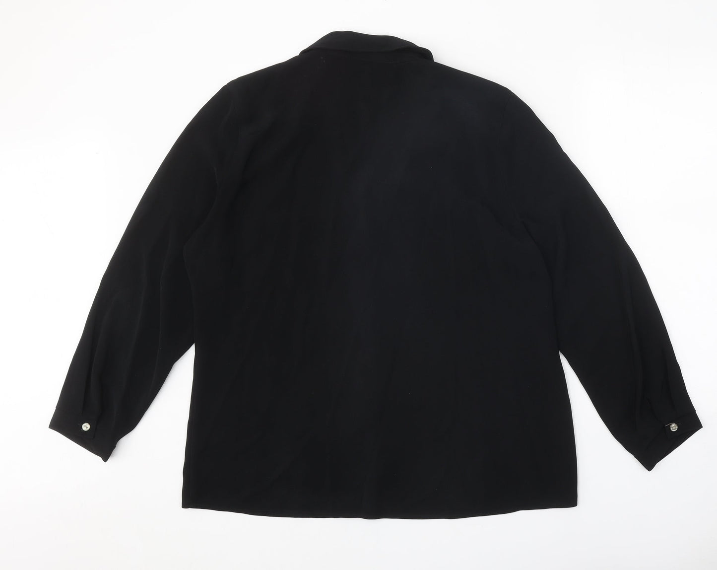 Sara Woman Womens Black Polyester Basic Button-Up Size 20 Collared
