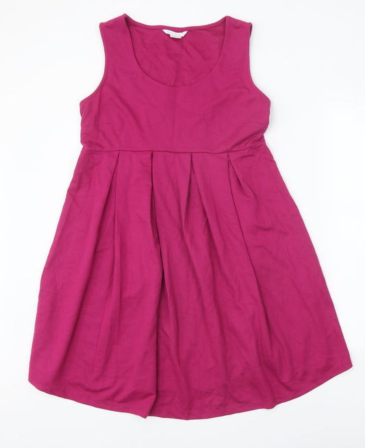 mamas & papas Womens Pink Polyester Fit & Flare Size 12 Round Neck Pullover