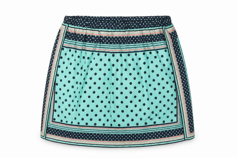Zara Womens Blue Geometric Polyester A-Line Skirt Size M