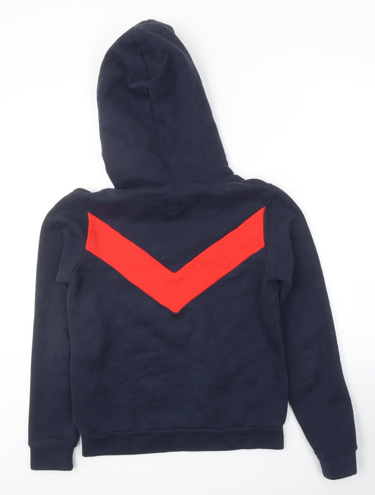 Jack Wills Womens Blue Colourblock Cotton Pullover Hoodie Size 6 Pullover