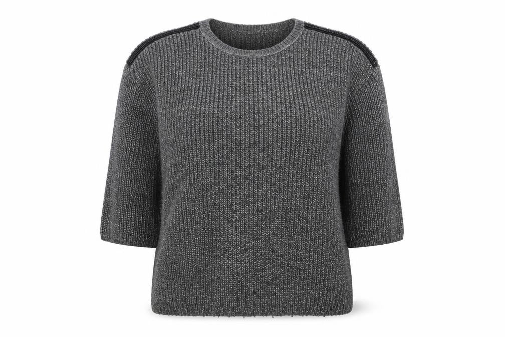 Marks and Spencer Womens Grey Round Neck Cotton Pullover Jumper Size 14