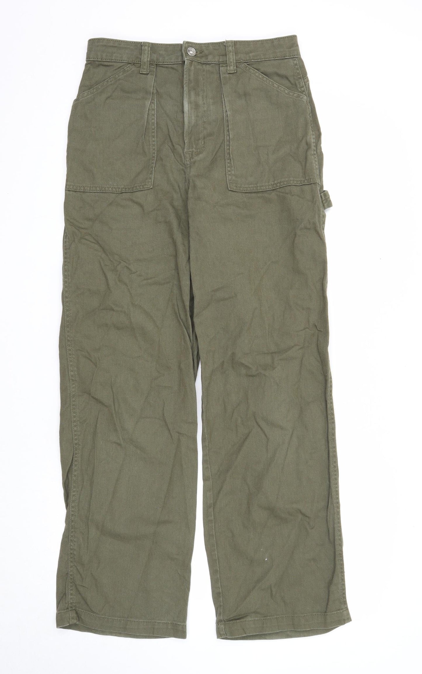 Divided Womens Green Cotton Straight Jeans Size 10 Regular Zip