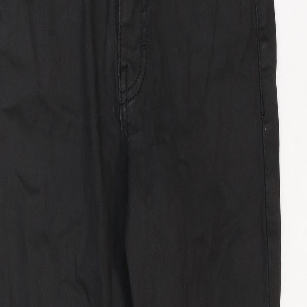 Topshop Womens Black Cotton Skinny Jeans Size 28 in Regular Zip