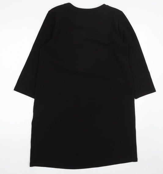 Monki Womens Black Polyester Shift Size S Round Neck Pullover