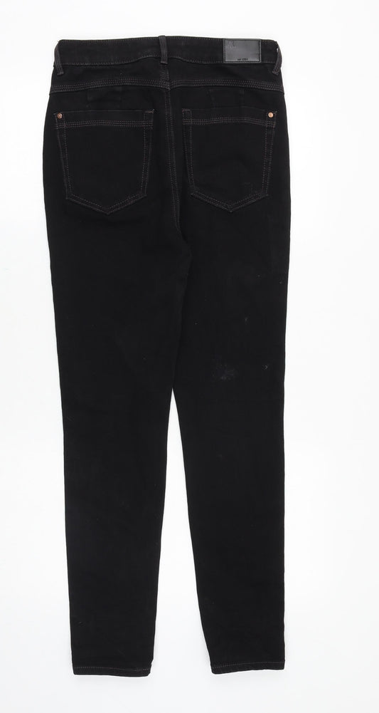 Marks and Spencer Womens Black Cotton Skinny Jeans Size 28 in Regular Zip
