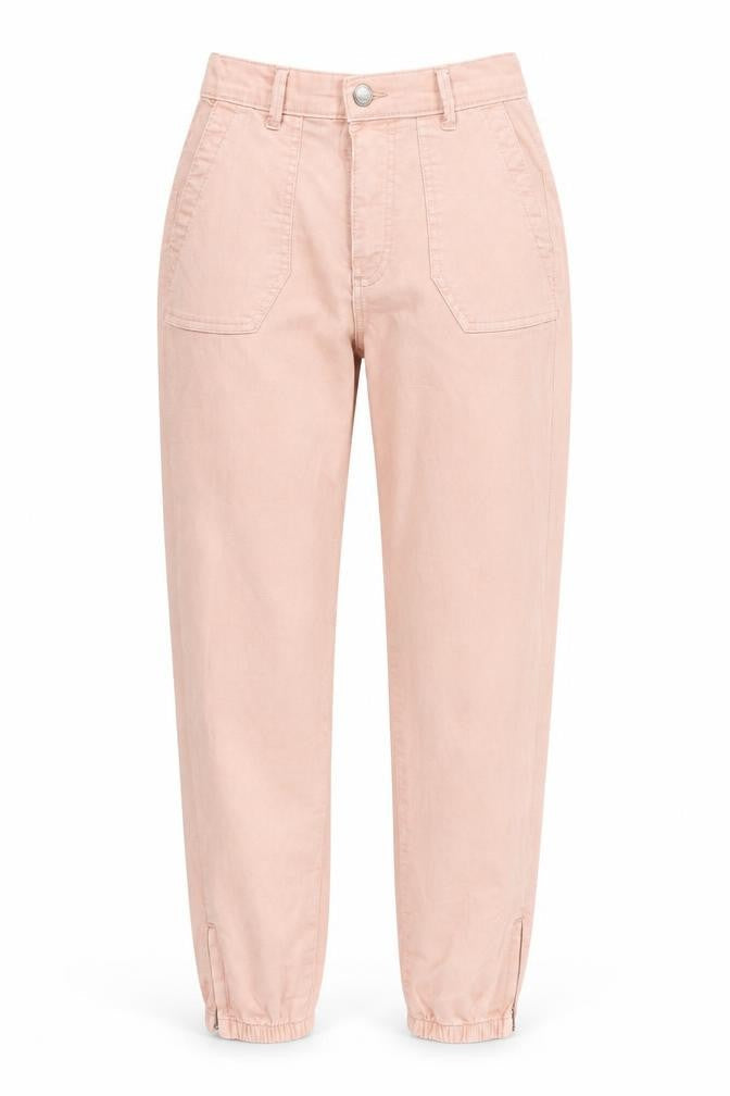 Marks and Spencer Womens Pink Cotton Tapered Jeans Size 6 Regular Zip