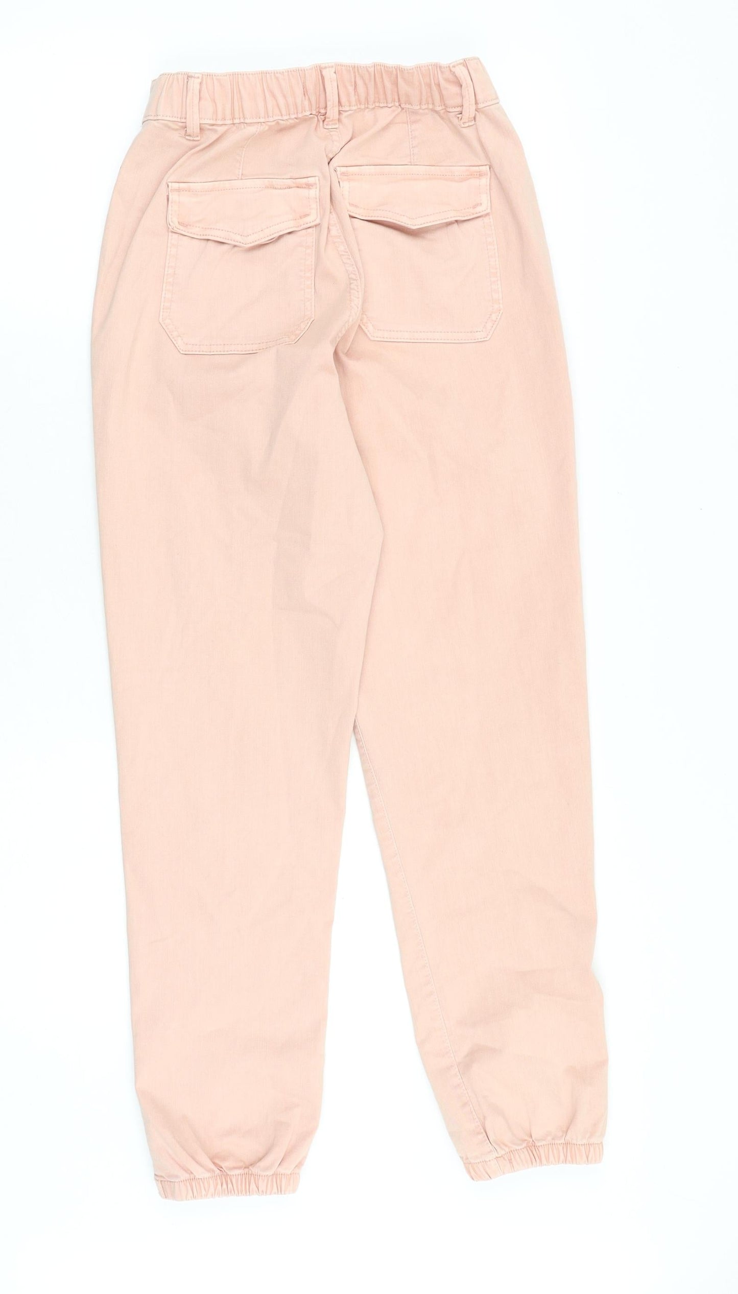 Marks and Spencer Womens Pink Cotton Tapered Jeans Size 6 Regular Zip