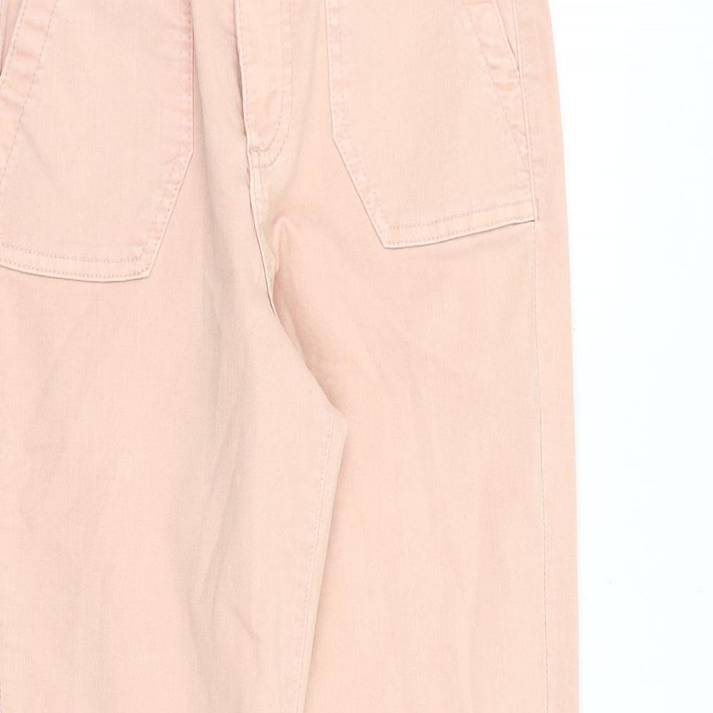 Marks and Spencer Womens Pink Cotton Tapered Jeans Size 6 Regular Zip