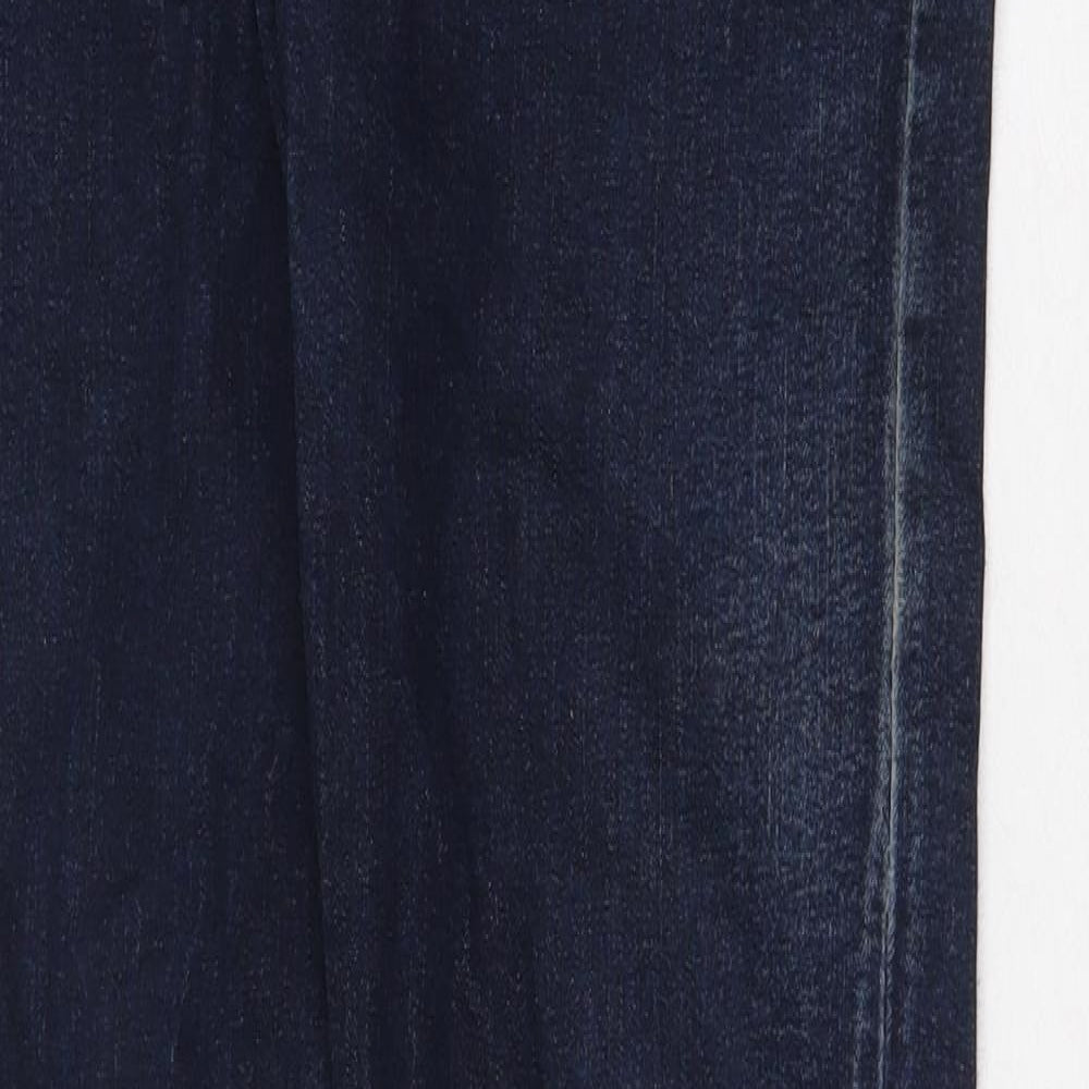 H&M Womens Blue Cotton Straight Jeans Size 32 in Regular Zip