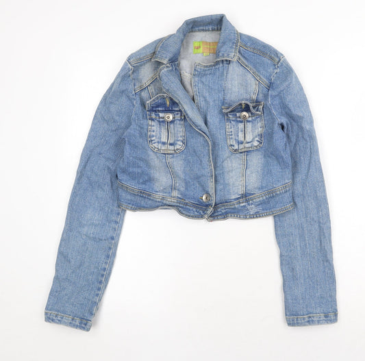 W&W Womens Blue Jacket Size 10 Button