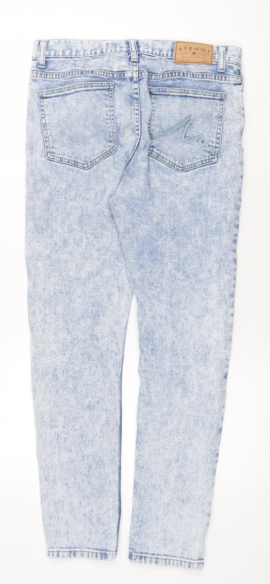 Afends Womens Blue Cotton Skinny Jeans Size 32 in Regular Zip