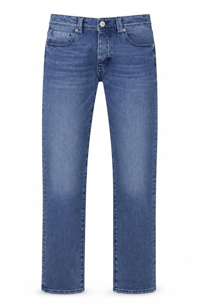 SM Denim Mills Mens Blue Cotton Straight Jeans Size 32 in Regular Zip