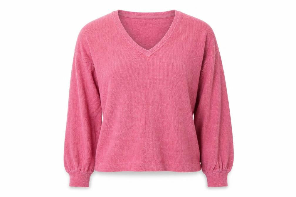 Marks and Spencer Womens Pink V-Neck Polyester Pullover Jumper Size M